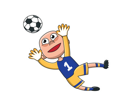 Goalkeeper. Cartoon style vector illustration