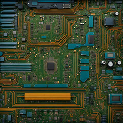 Fototapeta premium Computer circuit board,PCB,Motherboard, CPU