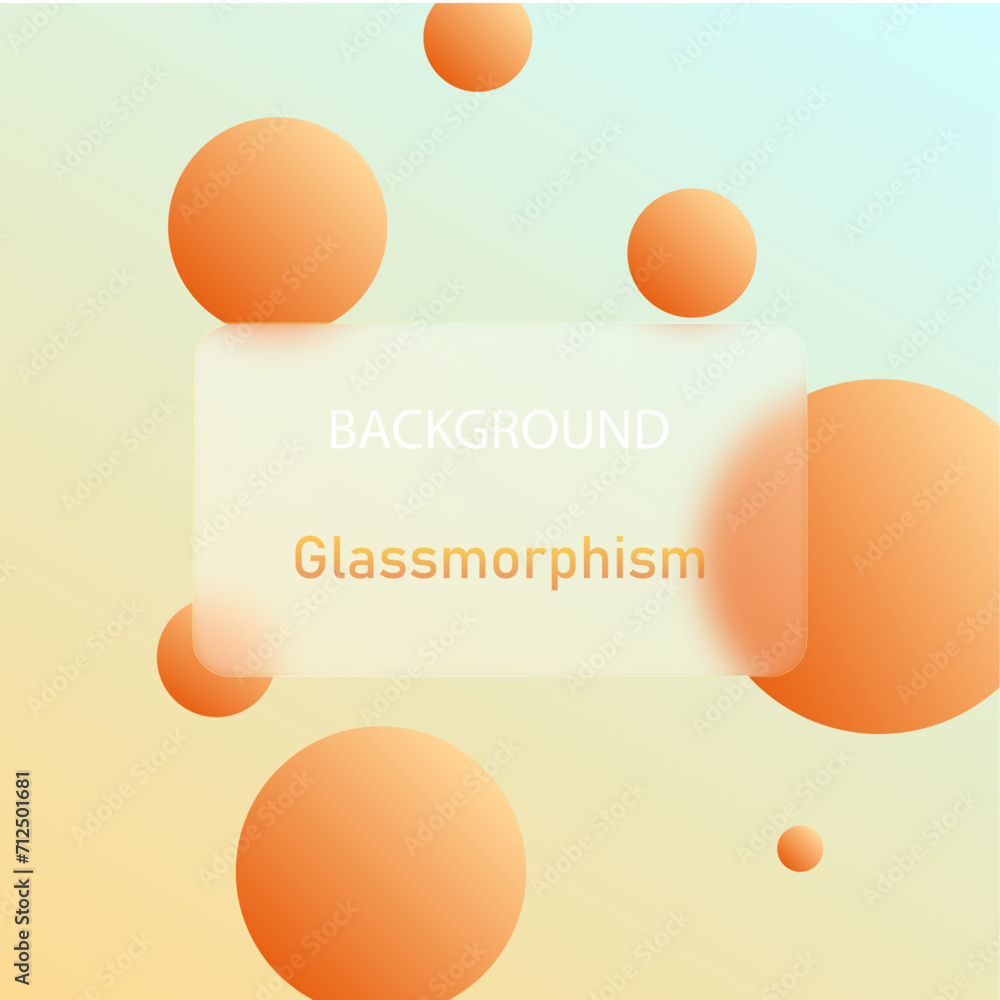 Sticker Glass morphism effect. Realistic glasmorphism of matte plexiglass.