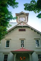 Sapporo Clock Tower (Sapporo Tokeidai), an American design wooden structure and tourist attraction,...