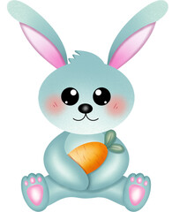 Cute Easter bunny with carrot illustration for Easter celebration 