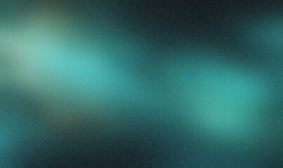 Fototapeta premium Dark green mint sea teal jade emerald turquoise light blue abstract background. Color gradient blur. Rough grunge grain noise. Brushed matte shimmer. Metallic foil effect. Design. Template. Empty.