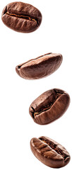Obraz premium Roasted Coffee beans illustration PNG element cut out transparent isolated on white background ,PNG file ,artwork graphic design.