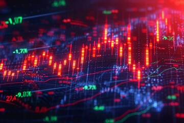 Trading precision Digital stock market graph and candlestick chart for analysis