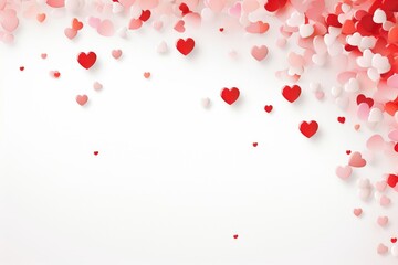 Red and pink heart shape isolated in white background. Background concept for romantic and happy valentine days