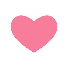 Pink love heart flat concept icon symbol sign. Vector illustration design background