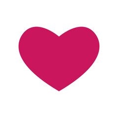 Pink love heart flat concept icon symbol sign. Vector illustration design background