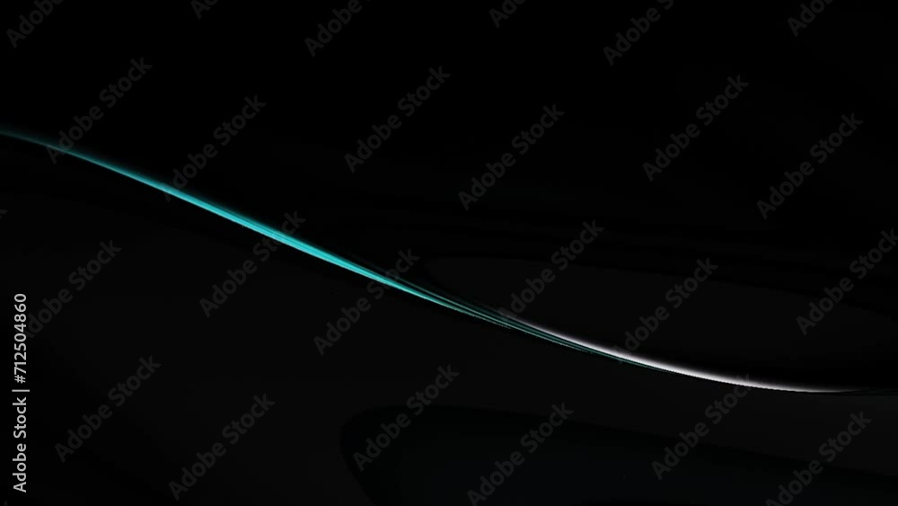 Poster simple blue wave line flowing on black background. simple loop able background