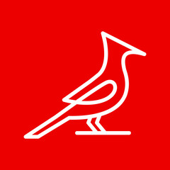 bird cardinal line logo design