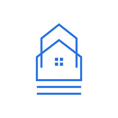 line minimalist home roof logo design