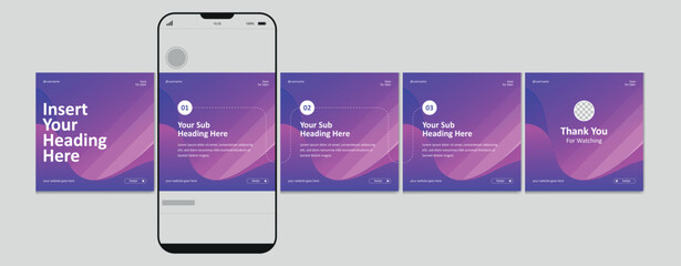 Linkedin Carousel Post Design, editable social media Instagram carousel post, most engaging business carousel post template, eps 10. © Graphaxil