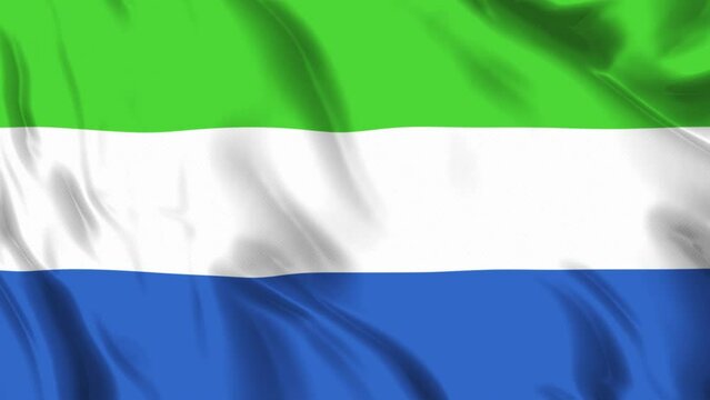 Sierra Leone Flag Waving Loop