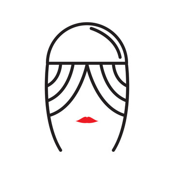 noodle girl icon logo vector