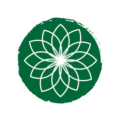 mandala leaves icon logo vector