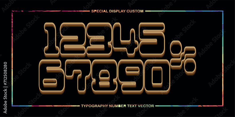 Aufkleber assorted digital custom vector numbers. minimum. color gradation. dark. banner network. 3d effect. d