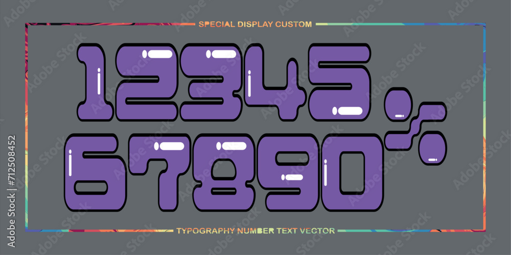 Aufkleber assorted digital custom vector numbers. minimum. color gradation. dark. banner network. 3d effect. d