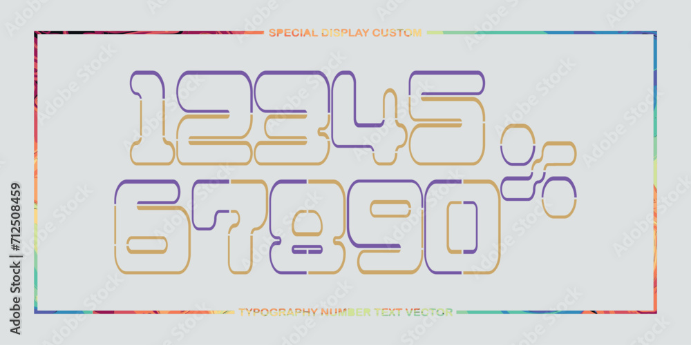 Aufkleber assorted digital custom vector numbers. minimum. color gradation. dark. banner network. 3d effect. d