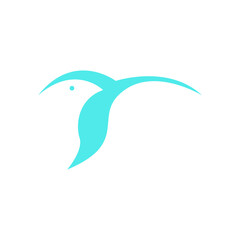 long beak hummingbird icon logo vector