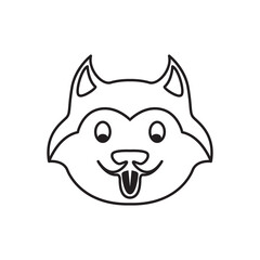 face dog husky icon logo vector