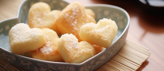 Heart-shaped Japanese rice cracker.