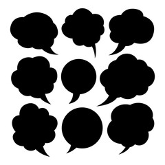 Empty speech bubble set. Ready to apply to your design. Vector illustration.