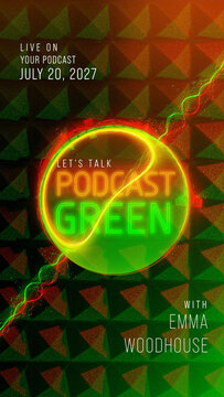 Neon Green Audio Wave Podcast Template