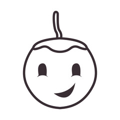 cartoon coconut face icon logo vector