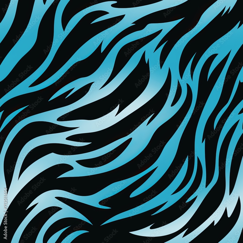 Poster seamless blue and black zebra stripes background pattern for design and printing projects