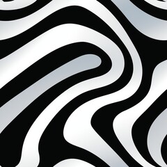 Seamless Black and White Zebra Stripes Pattern Background for Fabric, Wallpaper, and Design Projects