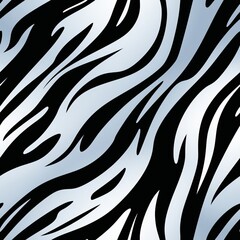 Classic and Stylish Seamless Black and White Zebra Stripes Pattern Background for Design Projects