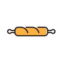 sausage line icon logo vector