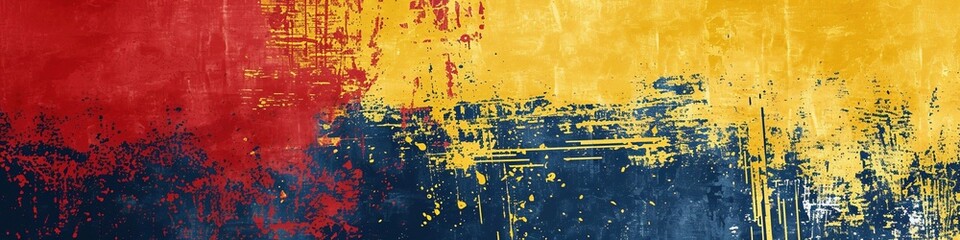 Bold red and yellow grunge textures in a striking poster and web banner design, perfect for capturing attention in the realms of extreme sportswear, racing, cycling, football, motocross, basketball