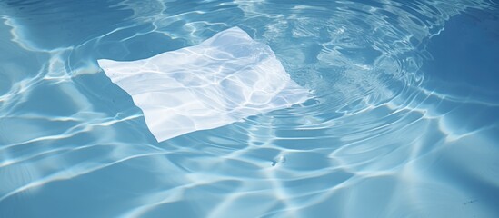 Obraz premium Submerged white paper in pool.