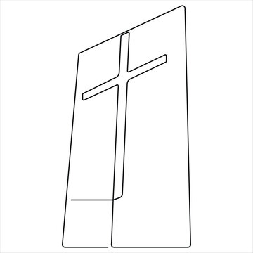 recommend clip art: Continuous one line drawing praying of good friday crucifixion outline art vector illustration
                    