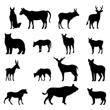 animals silhouettes collection