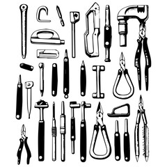 vector illustration set of tools