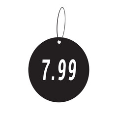 Obraz na płótnie Canvas Price Tag displaying value of 7.99. 