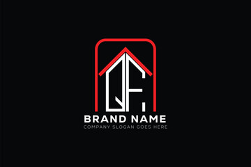 QF letter creative real estate vector logo design . QF creative initials letter logo concept. QF house sheap logo	