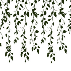 tree, nature, vector, illustration, silhouette, branch, leaf, design, plant, floral, black, flower, art, drawing, decoration, pattern, spring, bird, element, season, frame, forest, leaves, old, trunk,