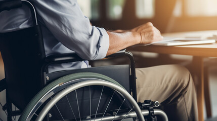 Obraz premium Disabled worker, man in wheelchair 