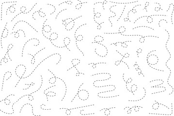Hand drawn curve dotted line vector. - obrazy, fototapety, plakaty