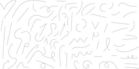 Hand drawn curve dotted line vector.