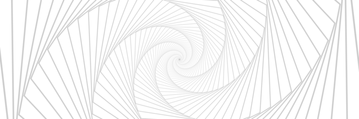 Foto op Canvas Abstract modern grey horizontal banner background with geometric diagonal dynamic spiral lines. Op art design and hypnotic pattern. Vector illustration © Pavel