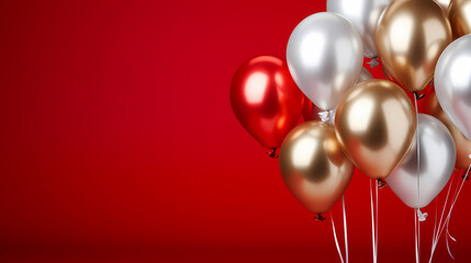 Celebration background with balloon decoration with copy space