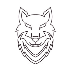 wolf head line icon logo vector