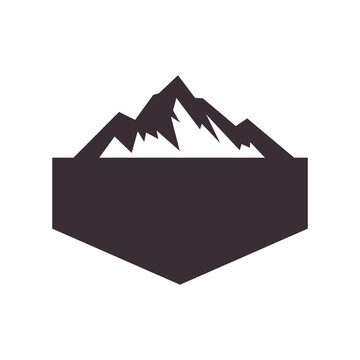mountain badge icon logo vector
