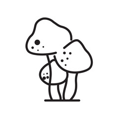 mushroom food line icon logo vector