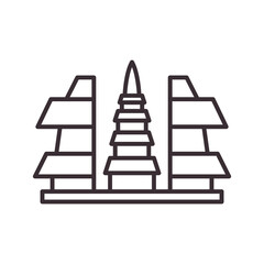 bali temple line icon logo vector