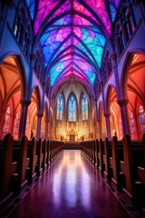 Fototapeta premium a interior church with colors vivids