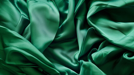 Colorful, silky and shiny textured textile backgrounds. Fabrics in blue, green, red, burgundy, orange, navy blue, white and cream. Trend colors and fabrics of 2024. The most preferred fabrics.